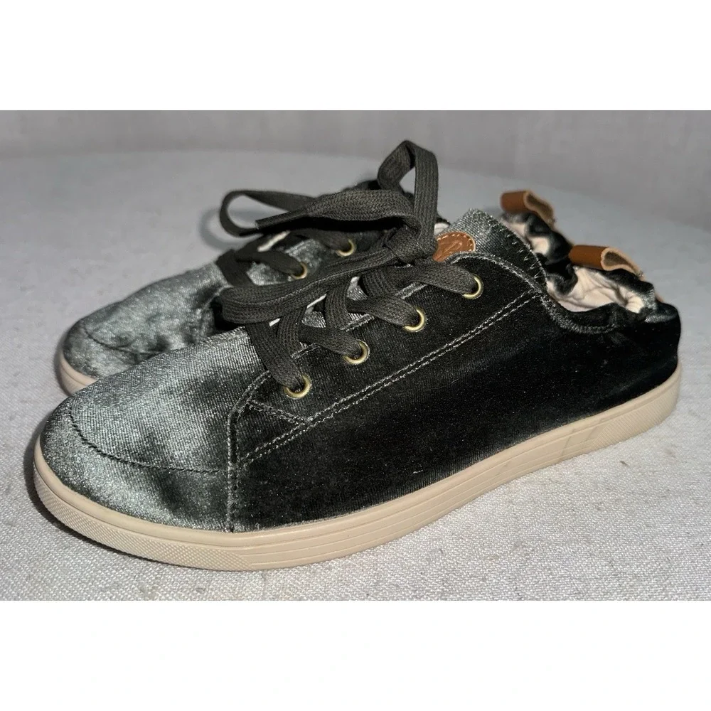 Revitalign Sage Green Velvet Orthotic Santa Clara Betta Sneakers Women's Size‎ 9